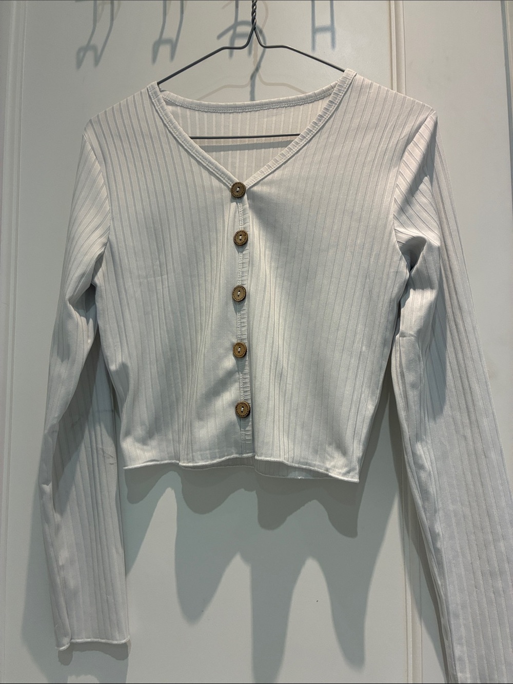 Subtle Ribbed Knit Top in Pale Blue